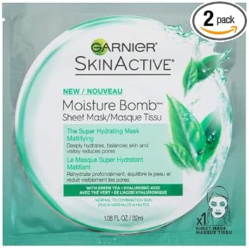 Garnier Skin Active Moisture Bomb Super Hydrating Sheet Mask front view packaging