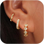 Rotnso gold hoop earrings set front view trendy jewelry