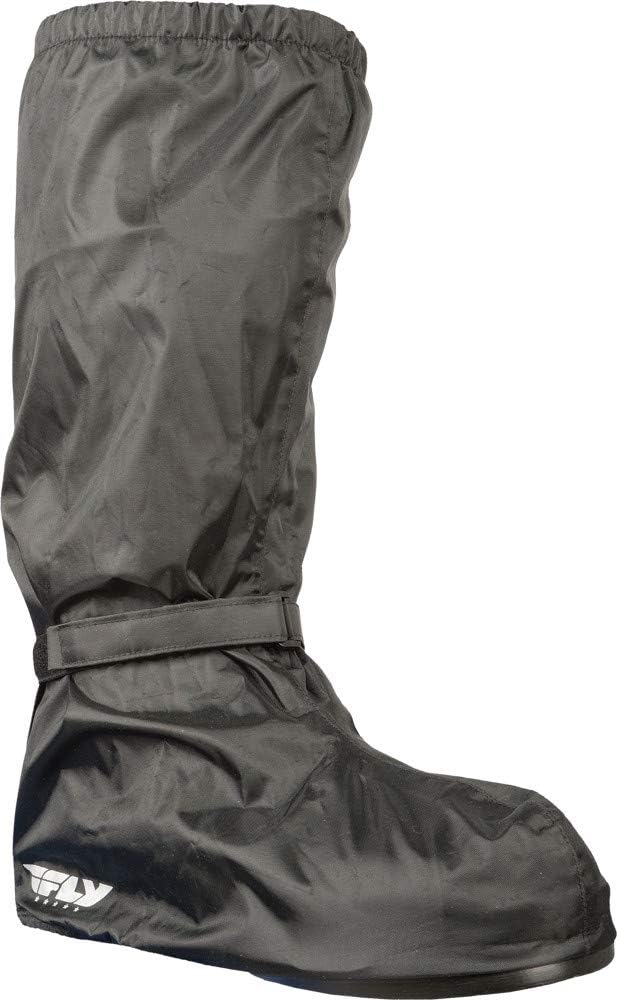 Fly Racing motorcycle rain boot covers black front view