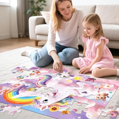 Close up view of the vibrant non toxic printing on the mythical creatures jigsaw pieces