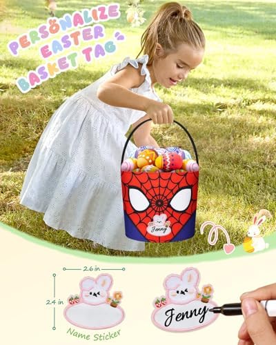 JMHACHY superhero themed gift hamper including the personalized name tag patch and raffia grass