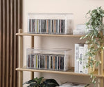 Two pack clear plastic CD storage box showing full title viewing clarity