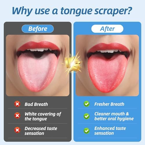 Six pack reusable tongue scrubbers with different U shaped and hollow cleaner designs