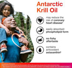 MegaRed Antarctic Krill Oil 130 softgels packaging showing supplement facts and purity indicators