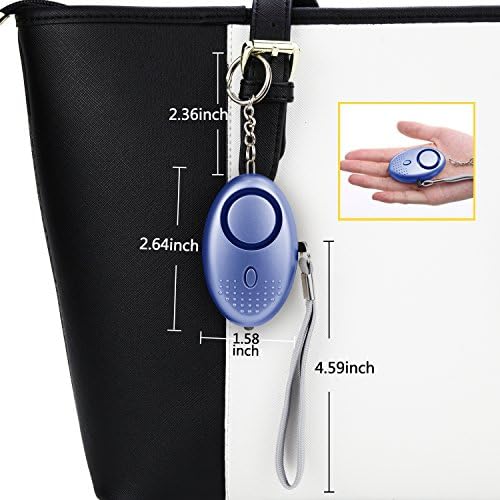 Personal alarm keychain attached to a backpack for safety