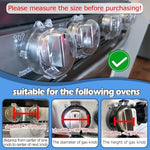Child proof stove knob cover hinge mechanism