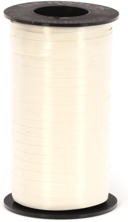 Berwick 1 86 Splendorette Crimped Curling Ribbon, 3/16-Inch Wide by 500-Yard Spool, Ivory - Image 1