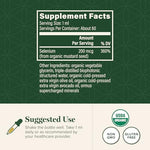 Plant based selenium organic supplement nutrition facts label