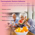 Retigazo ultra max hold denture adhesive tube showing heat activated application instructions.