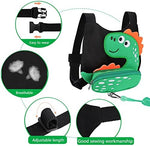 Toddler wearing Accmor dinosaur harness with leash attached