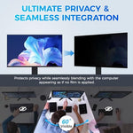 Jeapka anti blue light privacy shield close up demonstrating the quick attach magnetic strip system