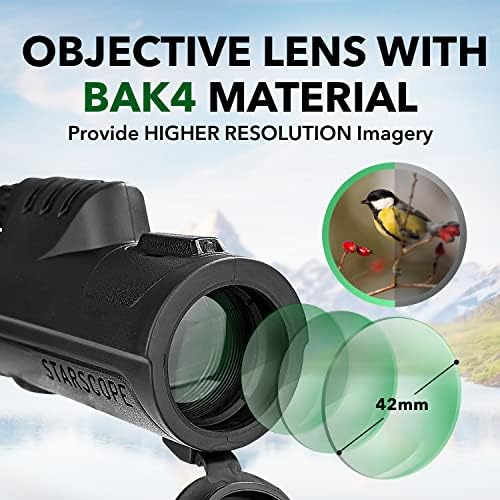 Handheld view of the lightweight Starscope telescope demonstrating its compact pocket sizing for hiking and bird watching.