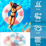 Top down view of Yuokwer 30 inch inflatable swim rings