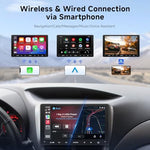 ATOTOZONE touchscreen dashboard receiver showing night vision backup camera reversing grid guidelines.