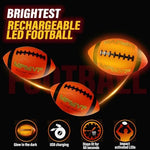 Cadyaw size six LED football with included hand pump and charging cable accessories