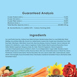Back of Kaytee Food from The Wild package with feeding instructions and guaranteed analysis