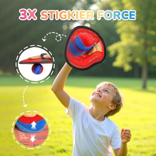Dishio sticky paddle and ball set in action