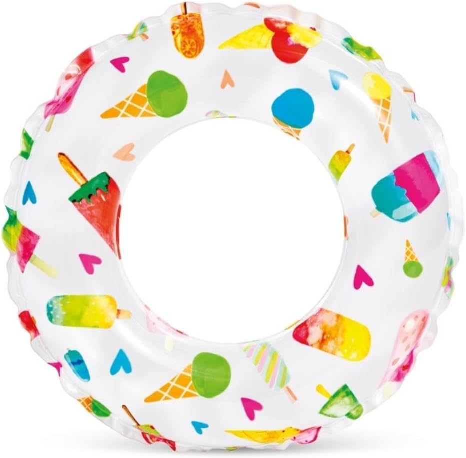 Intex Lively Print Swim Ring 20 inch front view for kids pool float
