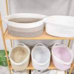 ABenkle small toy basket placed inside a modern living room setting