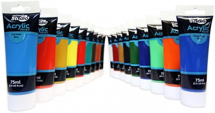 Mont Marte 75ml deep cyan acrylic tube back label details