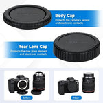 JJC protective cap kit showing the internal bayonet design for secure mirrorless attachment.