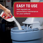 Detail of the 4.75 Pound container showing usage instructions for water softeners.