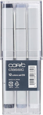Close up of Copic Classic cool gray color swatches