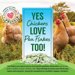 Back label of Small Pet Select pea flakes with feeding instructions