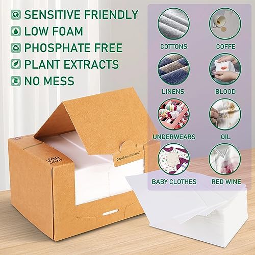 Eco friendly waterless laundry strips for zero waste clothes washing