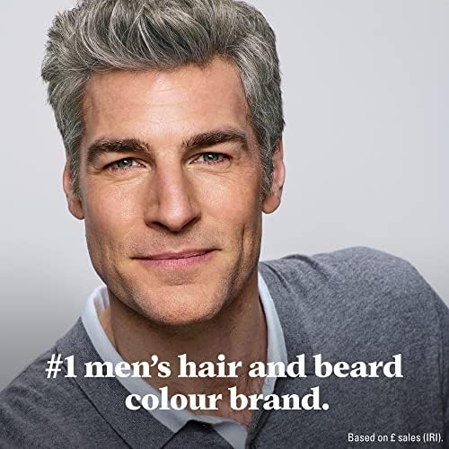 Just For Men Touch of Gray hair treatment kit showing the contents including gloves and instructions manual