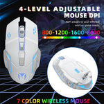 Top view of Mengzili wireless keyboard and mouse on a clean desk