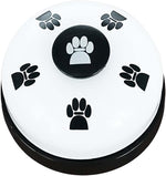 Lnaujs white training bell with black paw print