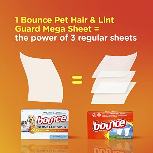 Authentic imported Bounce unscented dryer sheets package for pet owners