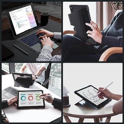 封闭的 Nillkin synthetic leather PU cover providing complete front and back protection for tablet.