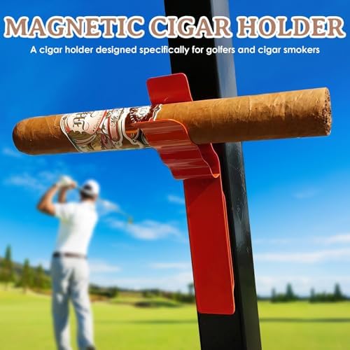Golf Cart Cigar Holder, Magnetic Clip Cigar with Adjustable Strap, Accommodate All Cigar Sizes,Versatile & Secure Accessory for Golfing, Boating, BBQs, Fishing & Outdoor Enthusiast (2 Pack Red) - Image 7
