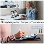 Sky blue trifold cover adjusted into upright media viewing angle