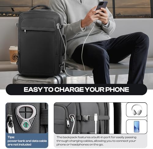 Sirmaeed premium cabin bag showing internal dedicated compartment holding a large laptop computer.