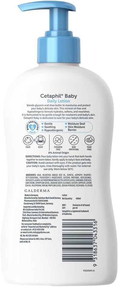 Cetaphil Baby Daily Lotion authentic USA import seal verification