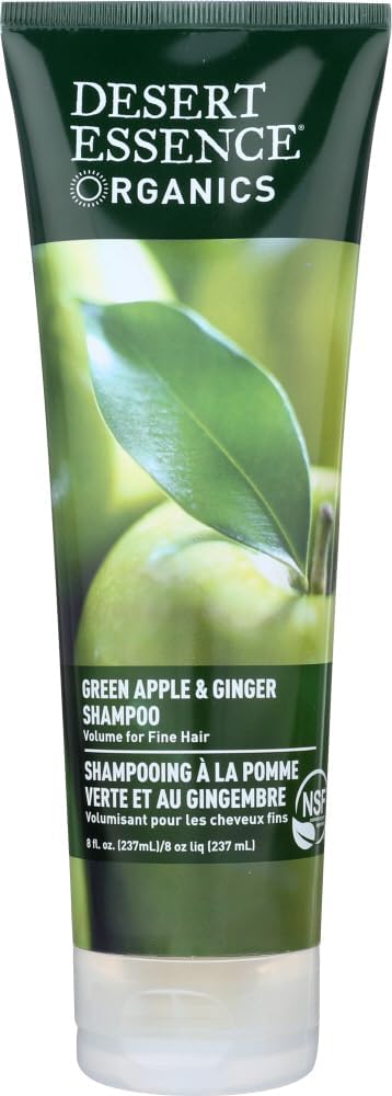 Desert Essence Green Apple and Ginger Shampoo front view bottle