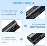 Side profile view of the premium lithium ion M5Y1K laptop battery replacement for Dell systems.