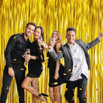 Layered double pack setup of GOER gold metallic backdrop showing a full opaque effect
