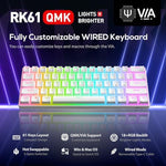 RK61 60 percent mechanical keyboard showing RGB lighting