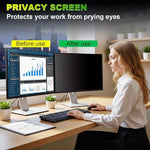 Two pack computer privacy shield with matte anti glare finish and glossy clarity side options.