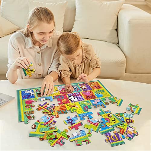 LithoConcepts alphabet letter puzzle showcasing specific animal blocks including panda and lion illustrations