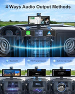 Xroose wireless carplay screen package contents including suction cup mount and cables