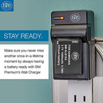 Included microfiber cleaning cloth alongside the camera battery charger accessories.