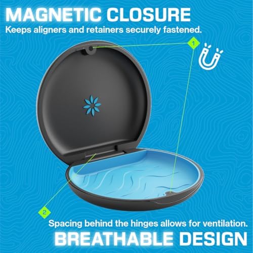 Invisalign retainer case inside black drawstring pouch