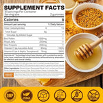 Nextdia sugar free honey flavor bee pollen gummies dietary supplement nutritional facts label