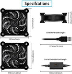 Angled view of two NewHail 120mm electronic fans illustrating the durable housing and sleek black presentation for entertainment systems.