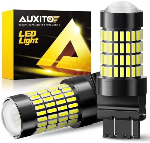 AUXITO 3157 LED backup light illumination demonstrating the intense 6000K xenon white brightness